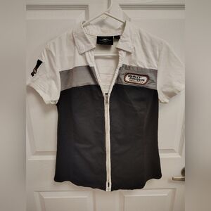 Harley-Davidson White and Black Shirt
